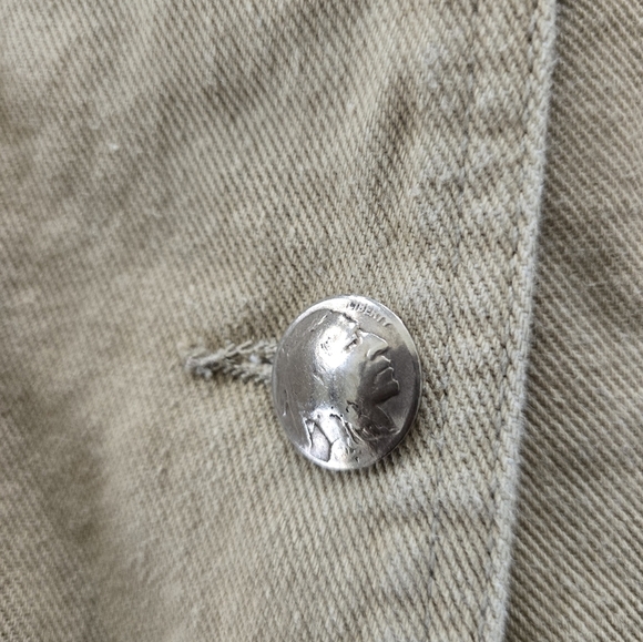 VTG Sundance Khaki Blazer Jacket Women XL Beige Long Sleeve Western Barn Chore - Picture 6 of 15